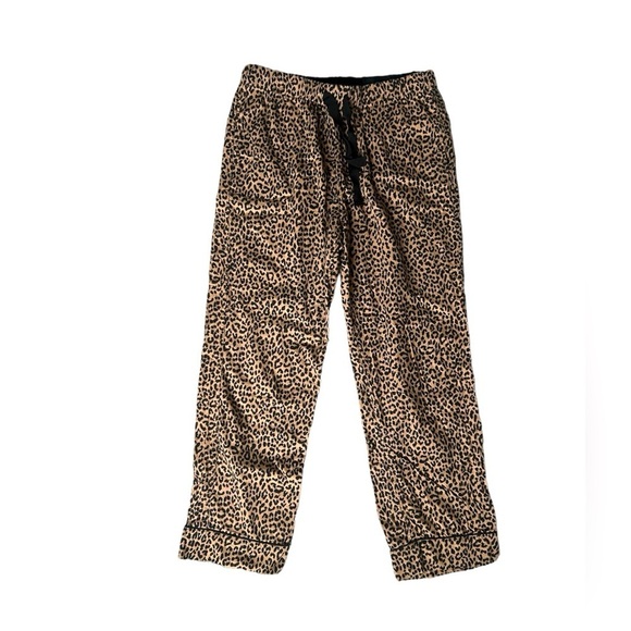 Land’s End 100% cotton cheetah print lounge pants size medium 10-12 - Picture 1 of 9